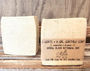 Goat Milk Soap for Dry and Sensitive Skin -  Herbal Blend Botanical Soap