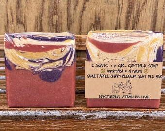 Apple Cherry Blossom Goat Milk Soap: Moisturizing Face & Body Bar