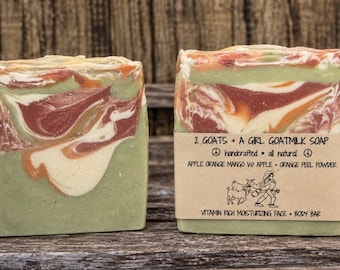 Apple Orange Mango Goat Milk Soap: Firming Collagen Facial Body Bar