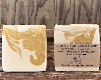 Pineapple Mango Coconut Goat Milk Soap : Moisturizing Face & Body Bar