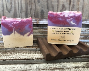 Lilac Rose Goat Milk Soap: Ground Lavender Buds Moisturizing Face & Body Bar