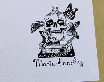 Sello Ex Libris: Regalo personalizado para amantes de los libros, sello de goma para biblioteca