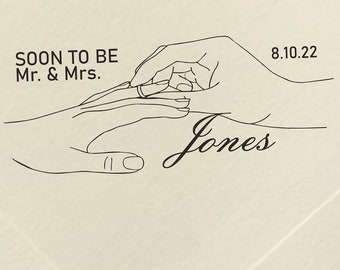 Sello de goma personalizado para boda: diseño autoentintable de bienvenida