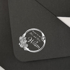 HOCHZEIT WILLKOMMEN | Personalisiertes Hochzeitsgeschenk | Hochzeit Dankeschön | Stempel | Selbstknauf | Weiße Tinte für Dark Envelope und Einladung