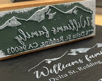 Sello de dirección de retorno personalizado: tinta blanca, sello personalizado