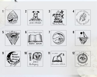 Sello de biblioteca personalizado: regalo para amantes de los libros, sello Ex Libris