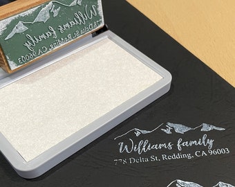 Almohadilla de tinta blanca: tinta para sellos de goma, madera y papel