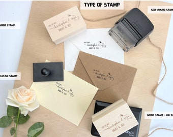 PERSONALIZED WEDDING STAMP, Self Inking Stamp, Custom Rubber Stamp For Wedding, Thank You Stamp, Monogram Stamp, Wedding Welcome Stamps