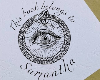 Sello Ex Libris personalizado: sello moderno de biblioteca, autoentintable