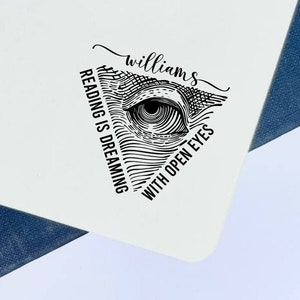 СUSTOM BOOK STAMP, Library Stamp, Ex Libris Stamp, Book Lover Gift, Personalized Stamp, Modern Book Stamp, Self Inking Stamp, Wood Stamps