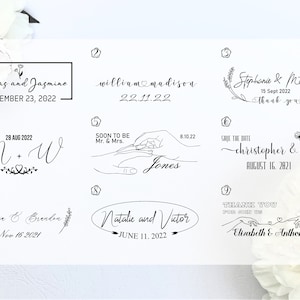 SELLOS DE BODA, Sello Save the Date, Sello de agradecimiento, Pronto será, Sello de monograma, Sello de bienvenida de boda, Sello de autoentintado, Sello de goma
