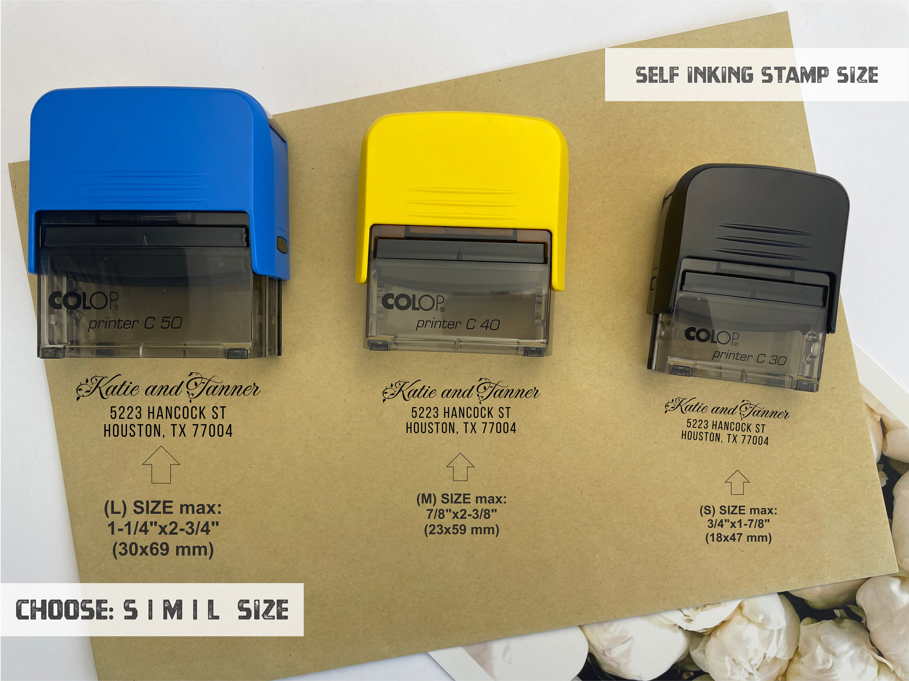 Regular Rubber Stamp Size 1-1/2 x 4 - Address Stamps