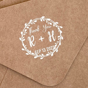 HOCHZEIT DANKE | Personalisiertes Hochzeitsgeschenk | Stempel | Hochzeit Willkommen | Holzstempel | Weiße Tinte für Dark Envelope und Einladung