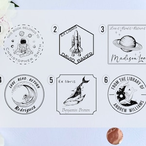 EX LIBRIS STAMP, Book Stamp, Custom Library Stamp, Personalized Stamp, Bookplate Stamp, This Book Belongs To, From The Library Of, Ex Libris