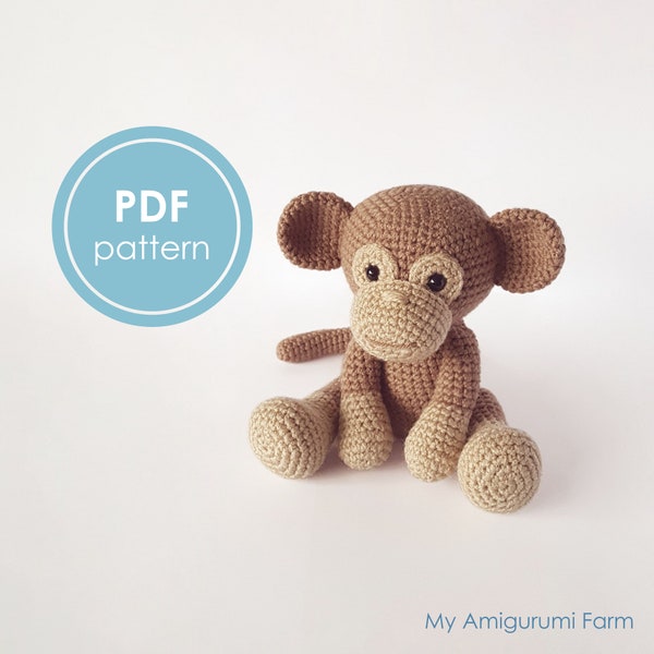PATTERN - Small Monkey Amigurumi pattern - monkey crochet pattern - monkey - chimpanzee - cute - amigurumi - crochet - PDF pattern