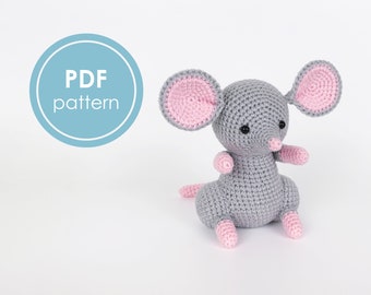 PATTERN: Crochet mouse pattern – Amigurumi mouse pattern – crochet mouse - crocheted mouse pattern - PDF crochet pattern – tutorial