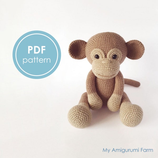 PATTERN - Monkey Amigurumi pattern - Monkey crochet pattern - crochet pattern - amigurumi pattern - monkey - chimpanzee - PDF pattern