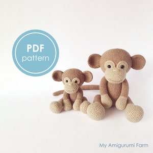 PATTERN BUNDLE: Crochet monkey pattern - Amigurumi monkey pattern - crocheted monkey pattern – PDF crochet pattern – crochet pattern bundle