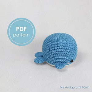 PATTERN: crochet whale pattern – amigurumi whale pattern – crochet fish pattern – amigurumi fish pattern – sea creature - pdf - kawaii