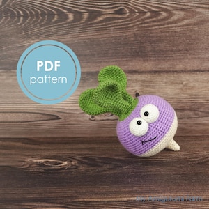 PATTERN: crochet turnip pattern - amigurumi turnip pattern - vegetable - root veg - PDF instant download - printable
