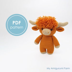 PATTERN: Highland Cow Amigurumi pattern - Highland cow crochet pattern - farm animal pattern - cow - crochet pattern - amigurumi pattern