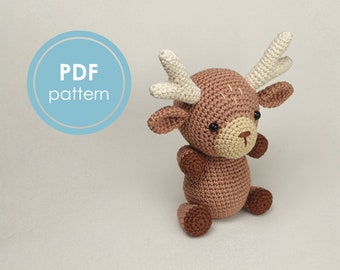 PATTERN - Reindeer Amigurumi pattern - deer crochet pattern - amigurumi - crochet - pattern - woodland / forest animal - cute - small - PDF