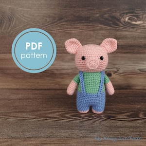 PATTERN: Crochet pig pattern – Amigurumi pig pattern – crochet pig – crocheted piglet pattern - PDF crochet pattern – farm animal