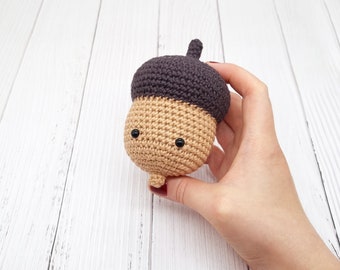 PATTERN: crochet acorn – amigurumi acorn – PDF pattern – crochet nut – amigurumi nut – fall décor – autumn crochet
