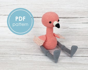 PATTERN: flamingo amigurumi pattern - crochet flamingo pattern - bird pattern - flamingo - PDF digital download - crocheted flamingo pattern