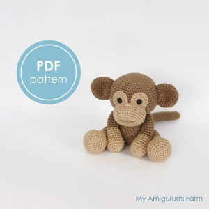PATTERN - Small Monkey Amigurumi pattern - monkey crochet pattern - monkey - chimpanzee - cute - amigurumi - crochet - PDF pattern