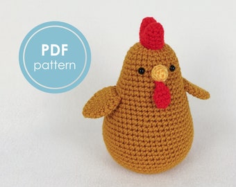 PATTERN: hen amigurumi - crochet hen - pattern - bird - poultry - amigurumi - crochet - crocheted - PDF pattern - easy