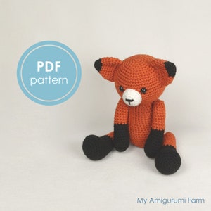 PATTERN: Fox Amigurumi pattern - crochet fox pattern - fox - woodland animal - amigurumi pattern - crochet pattern - crocheted fox - PDF