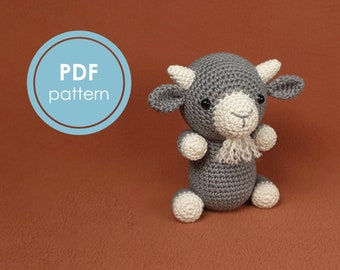 PATTERN - Goat Amigurumi pattern - crochet goat pattern - crochet ram pattern - amigurumi - crochet - pattern - cute - small - farm animal