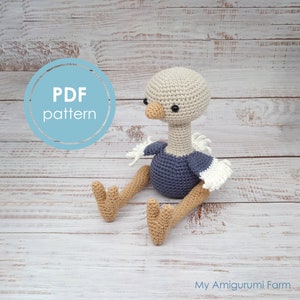 PATTERN: crochet ostrich amigurumi ostrich crochet bird amigurumi bird safari bird PDF pattern digital download image 1