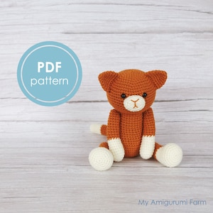 PATTERN: crochet ginger cat pattern - amigurumi ginger cat pattern - home pet PDF pattern - cat - kitten - instant digital download