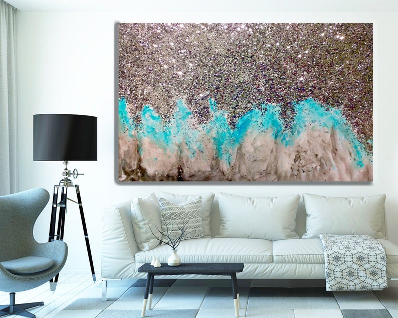 Abstract Glitter Wall Art Oversized abstract textured canvas | Etsy