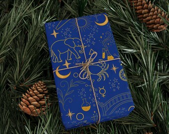 Pilates Gift Wrapping Paper - The Classical Mat Alchemy Holiday Wrap Collection  - Blue