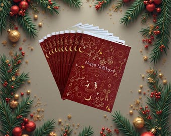 Holiday Greeting Card Set - The Classical Mat Alchemy Collection - Pilates Holiday Cards (Pack of 10)