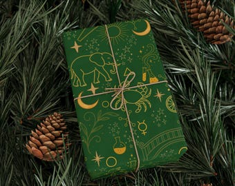 Pilates Gift Wrapping Paper - The Classical Mat Alchemy Holiday Wrap Collection - Green