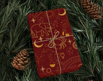 Pilates Gift Wrapping Paper - The Classical Mat Alchemy Holiday Wrap Collection - Red