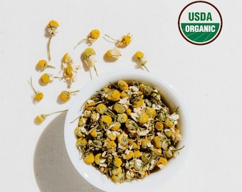 ORGANIC CHAMOMILE FLOWERS Whole | Chamomile Flower Tea | Botanical | Natural Herbs & Spices
