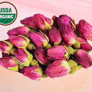 ORGANIC ROSE BUDS Whole | 100% Pure & Natural Dried Red Rose buds | Rose buds Tea| | Food Grade | Herbalism | Aromatherapy | Flower Tisane