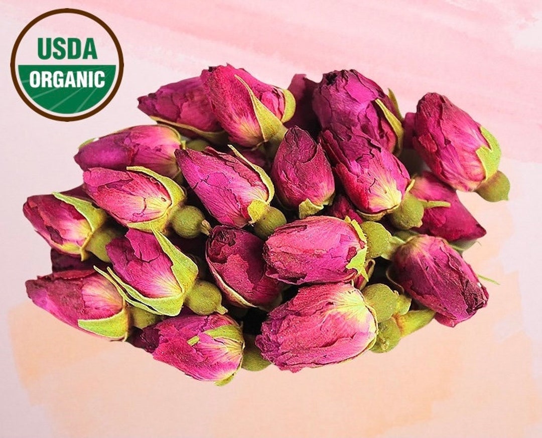 TooGet Fragrant Natural Pink Rose Buds Rose Petals Organic Dried Rosa  Damascena Wholesale, Culinary Food Grade - 2 OZ