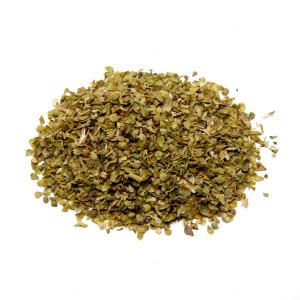 May include: A pile of dried oregano leaves, a popular herb used in cooking.