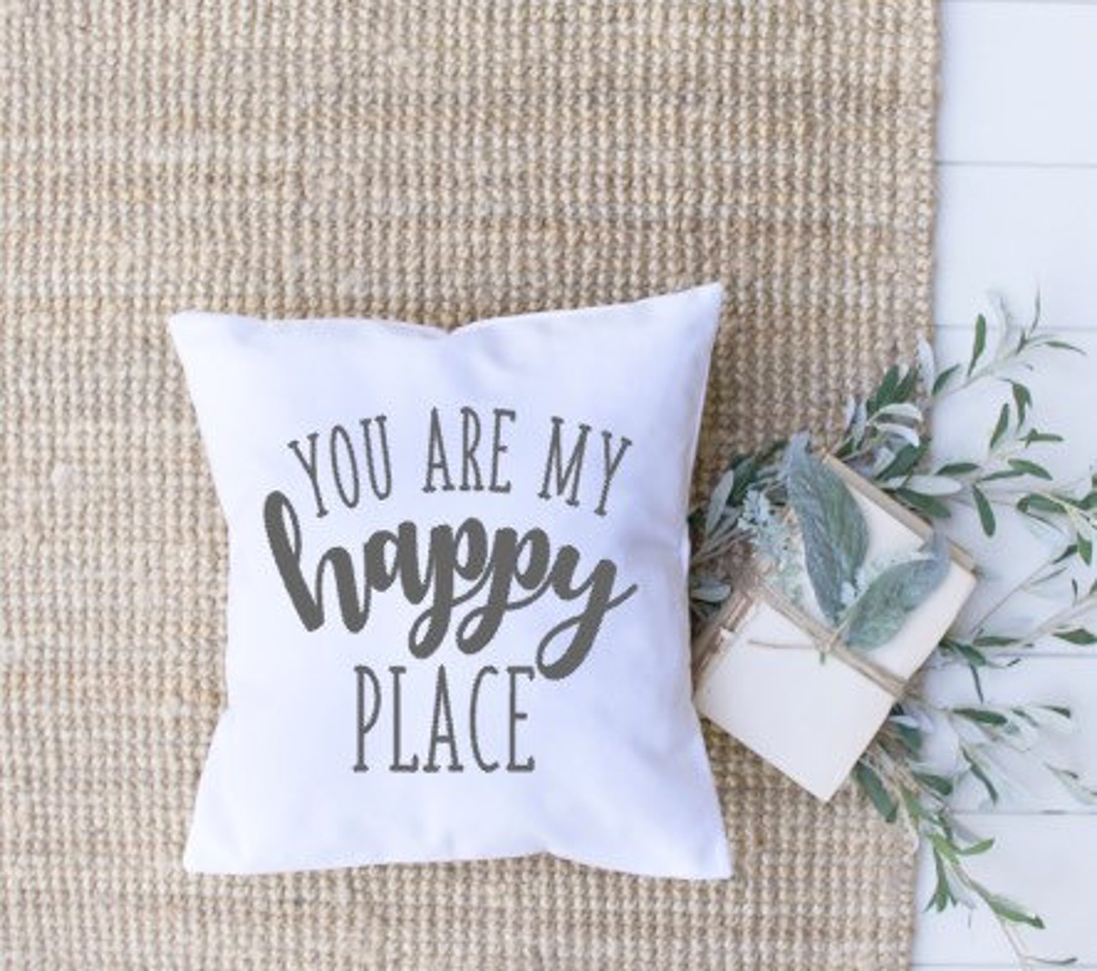 You Are My Happy Place Pillow Cover 20X20 Custom Home Decor Etsy