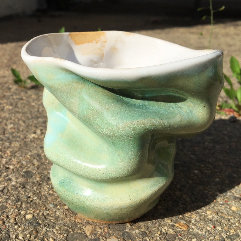 Crumpled Light-Green Cup