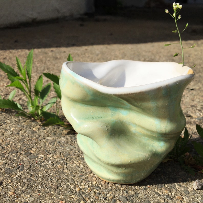 Crumpled Light-Green Cup