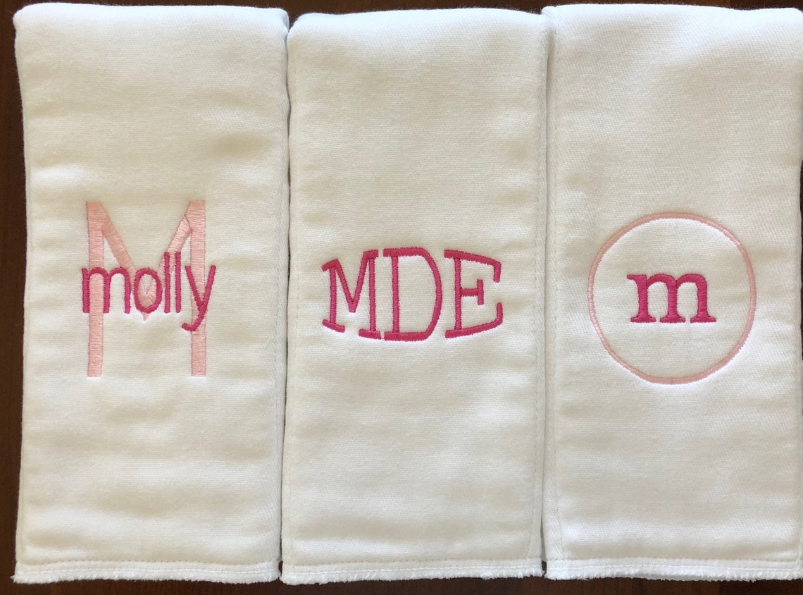 Monogrammed Burp Cloths Boy Monogrammed Burp Cloths Burp Etsy