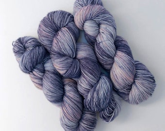 Lilac Sock Yarn in shades of purple and lavender - Hand-Dyed Merino - superwash - free USA shipping - quantity discounts - caking service