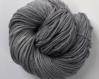 Hand-dyed Gray Merino Yarn - "Silver Fox" tonal sock yarn (fingering or DK) - bulk discounts, caking service available